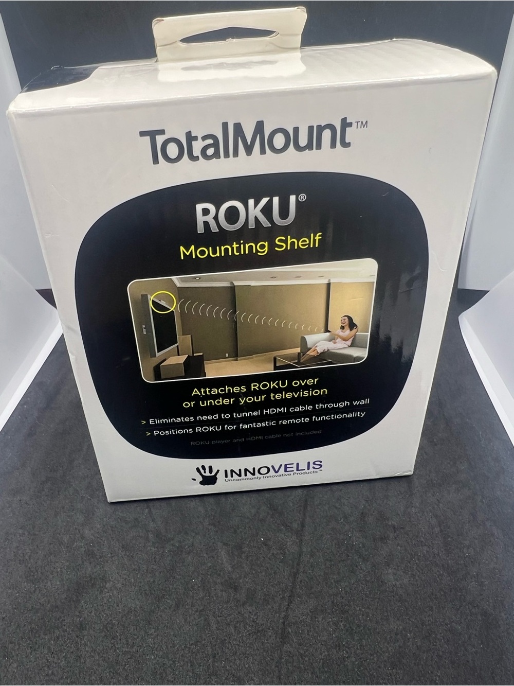 TotalMount Roku Mounting Shelf - White/Black Packaging